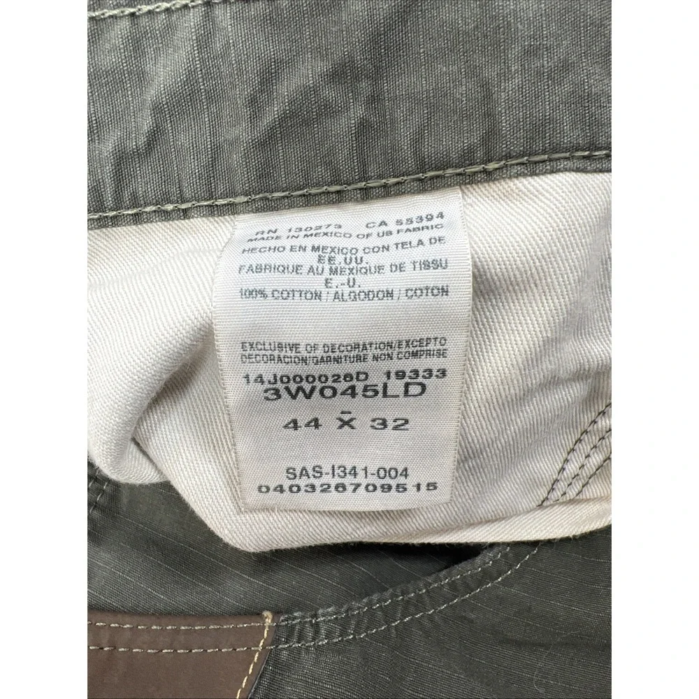 Wrangler Riggs Workwear Men's Green Rip Stop Canvas Rugged Size 44 X 32